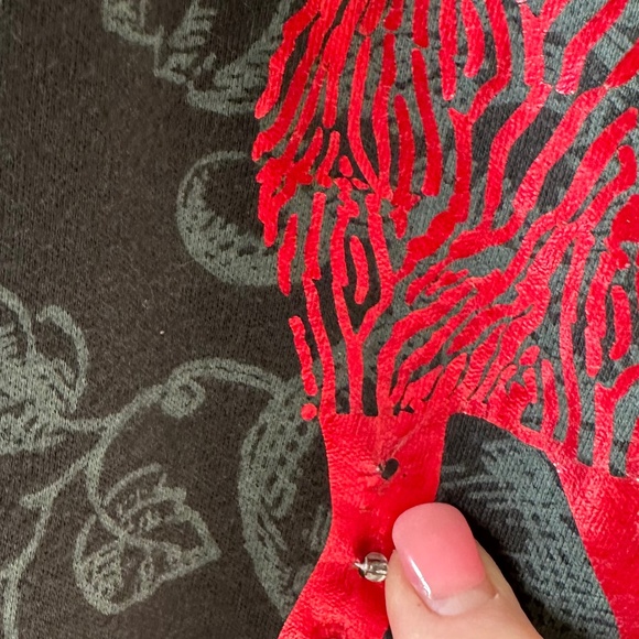 Desigual Long Sleeve Dress, Floral/Stripe/Dancing Figures/Horse Print, Large - Picture 12 of 12